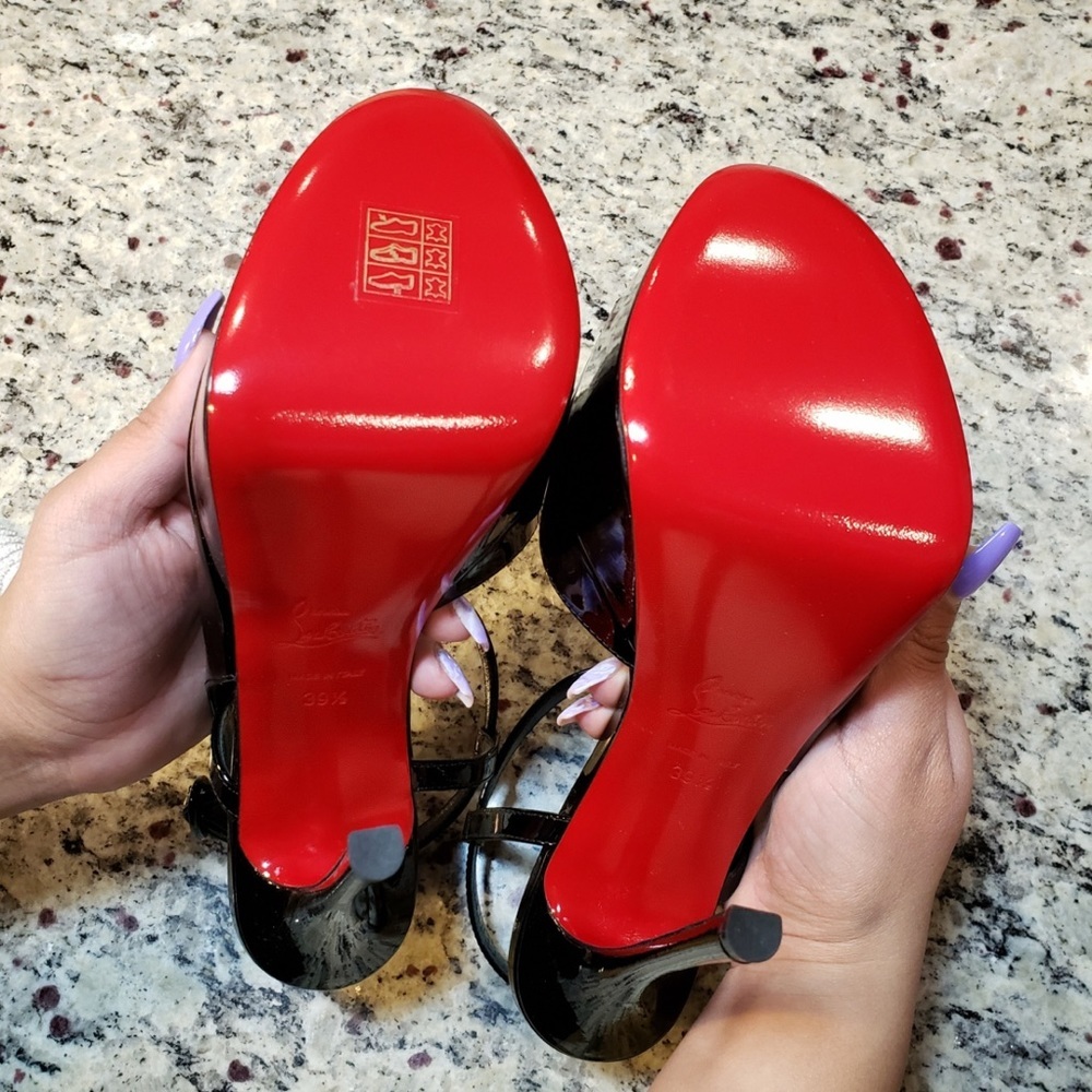 Christian Louboutin Black and Red Heels - Picture 9 of 12